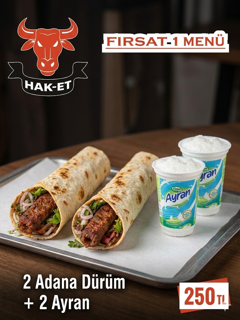 FIRSAT 1 MENÜ (2 Adana Dürüm + 2 Ayran)