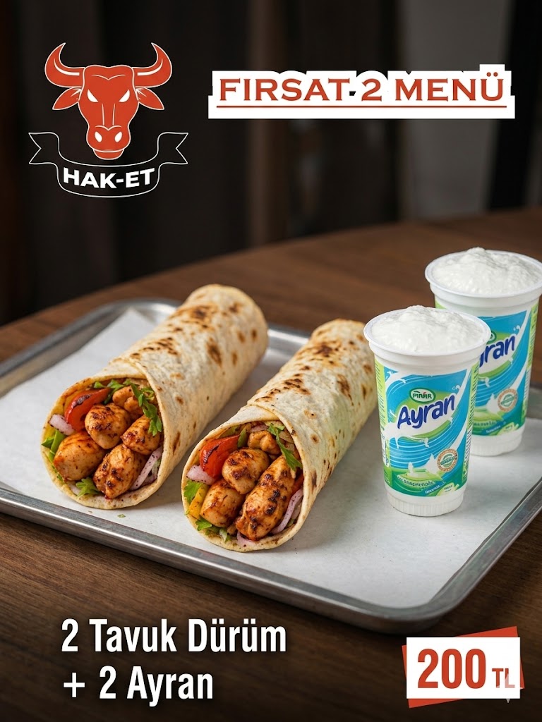 FIRSAT 2 MENÜ (2 Tavuk Dürüm + 2 Ayran)